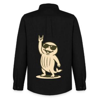 Rocker Whale Baby - Men's Oxford Shirt by Stanley/Stella - black - Back - AI Model Male 185 dark (185cm)