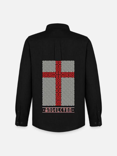 Wikingerstil England Flagge - Männer Oxford Hemd von Stanley/Stella - Schwarz