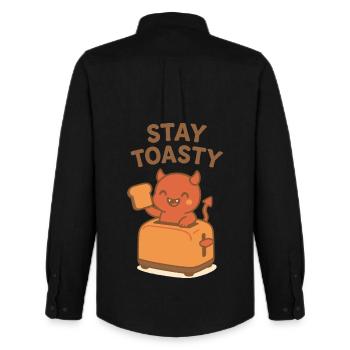 Petit-déjeuner Toasty Devil - Chemise Oxford homme Stanley/Stella - noir - Dos - AI Model Male 185 dark (185cm)