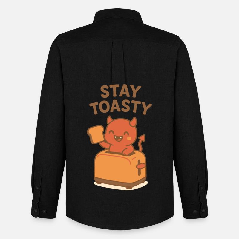Toasty Devil Frühstück - Männer Oxford Hemd von Stanley/Stella - Schwarz