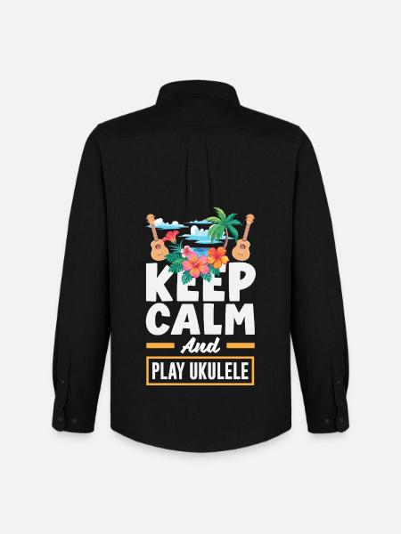 Funny Ukulele Designs and Sayings - Men's Oxford Shirt by Stanley/Stella - black