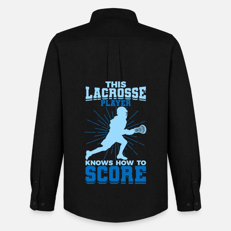 Junge der Lacrosse spielt - Männer Oxford Hemd von Stanley/Stella - Schwarz