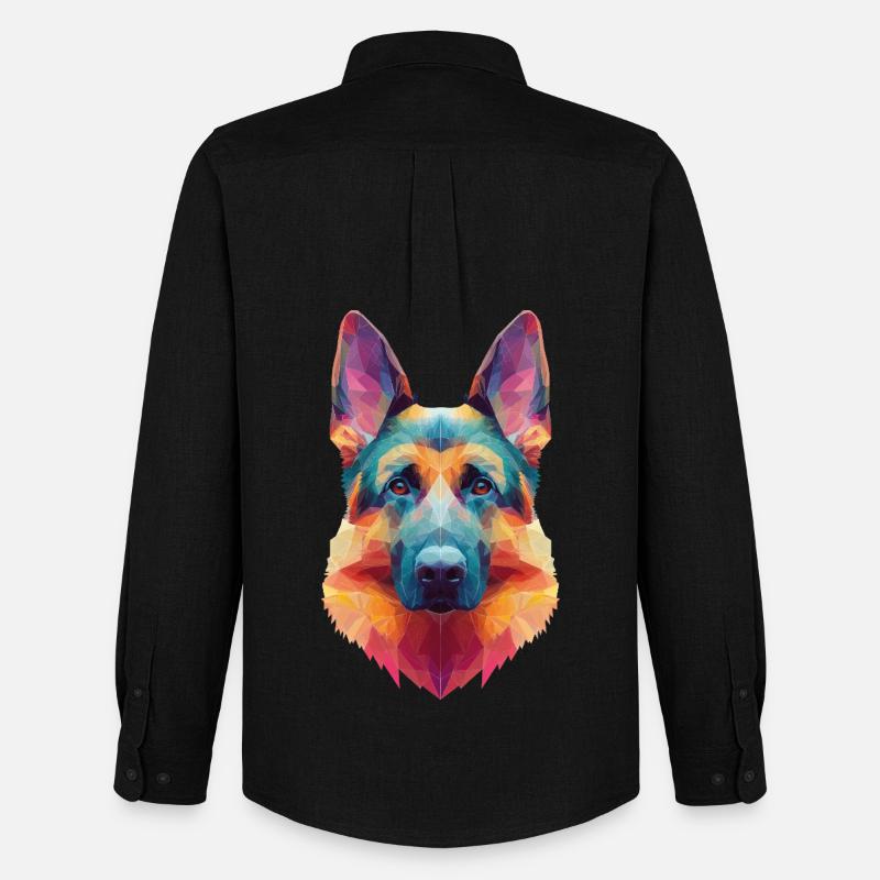 Schäferhund - Männer Oxford Hemd von Stanley/Stella - Schwarz