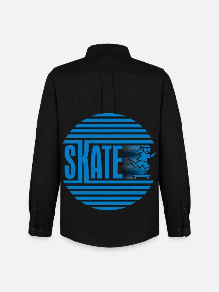 Circular Retro Blue Skating - Men's Oxford Shirt by Stanley/Stella - black