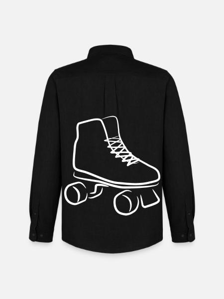 Roller Skates Drawing - Men's Oxford Shirt by Stanley/Stella - black