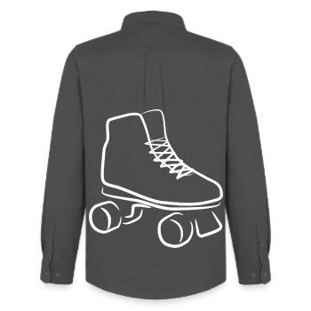 Dessin de patins à roulettes - Chemise Oxford homme Stanley/Stella - charbon - Dos - AI Model Male 185 dark (185cm)