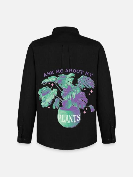 Ask Me About My Plants - Men's Oxford Shirt by Stanley/Stella - black