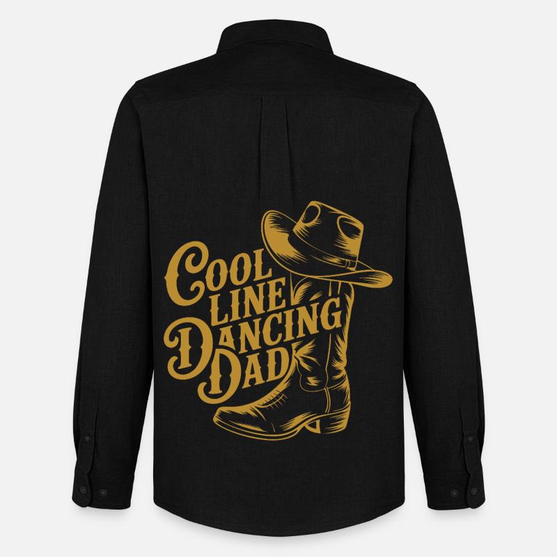 Line dance dad cool dancing dad - Men's Oxford Shirt by Stanley/Stella - black