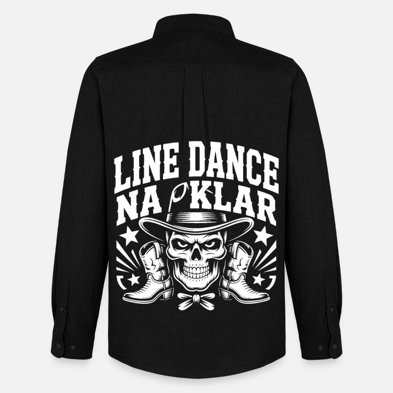 Knochen Cowboy Line Dance - Männer Oxford Hemd von Stanley/Stella - Schwarz