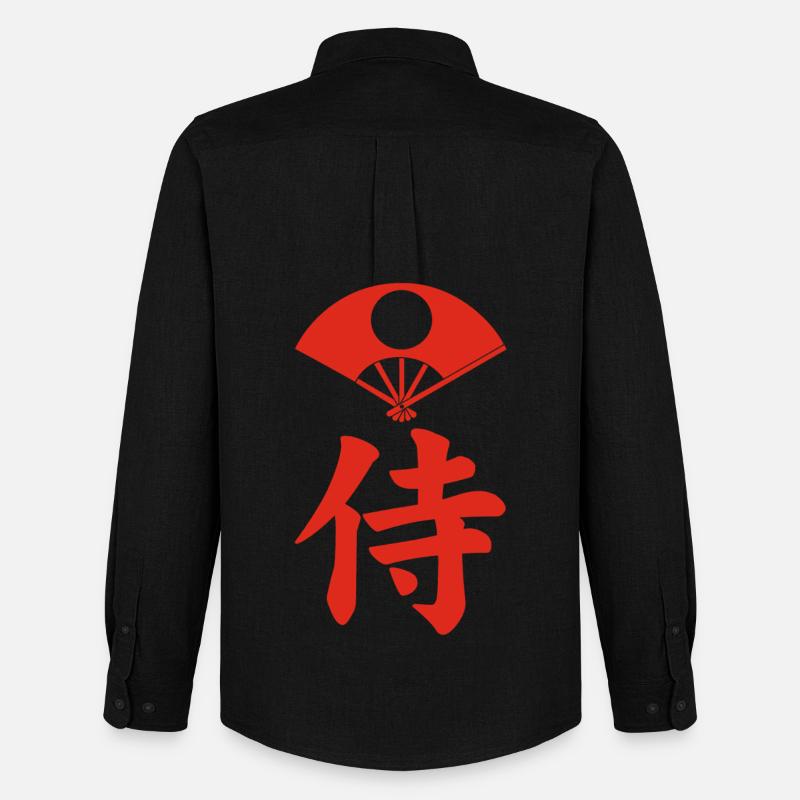 Samurai-Emblem des Satake-Clans (rot) - Männer Oxford Hemd von Stanley/Stella - Schwarz