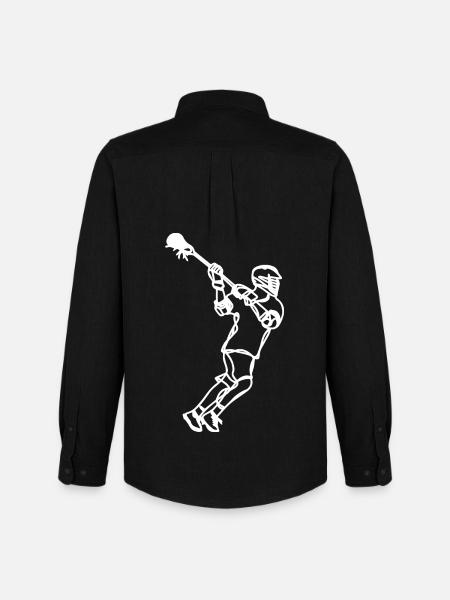 Lacrosse Professional Drawing - Men's Oxford Shirt by Stanley/Stella - black