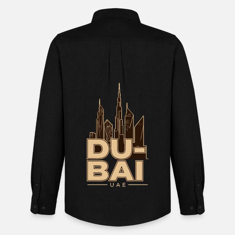 Dubai Skyline UAE Burj Khalifa - Männer Oxford Hemd von Stanley/Stella - Schwarz