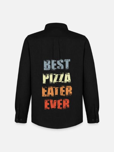 Funny Pizza Eater - Men's Oxford Shirt by Stanley/Stella - black