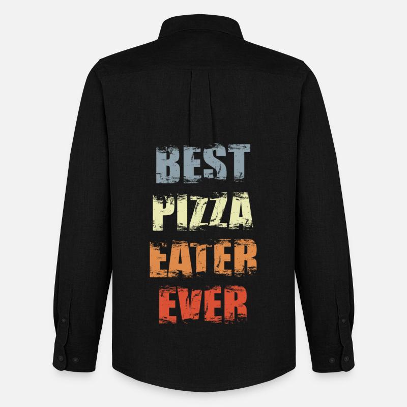 Lustiger Pizza Esser - Männer Oxford Hemd von Stanley/Stella - Schwarz
