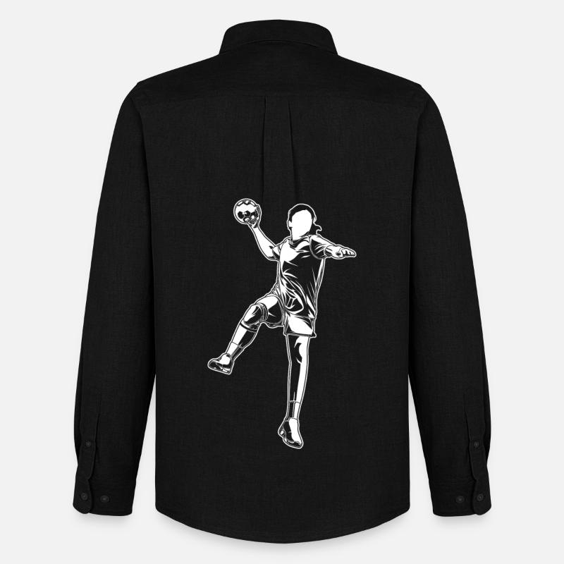 Weiblicher Handballer - Männer Oxford Hemd von Stanley/Stella - Schwarz