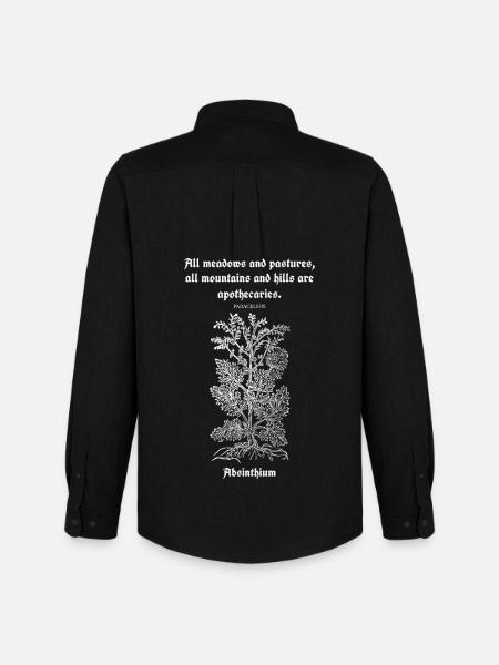 Latin Quote by Paracelsus –Absinthium Illustration - Men's Oxford Shirt by Stanley/Stella - black