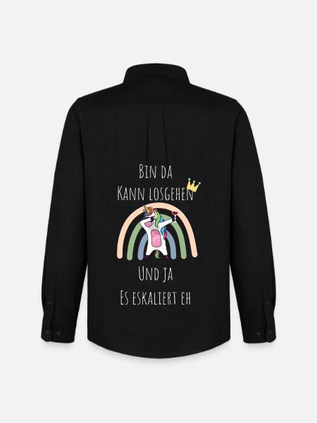 Unicorn Regenbogen Eskalation - Männer Oxford Hemd von Stanley/Stella - Schwarz
