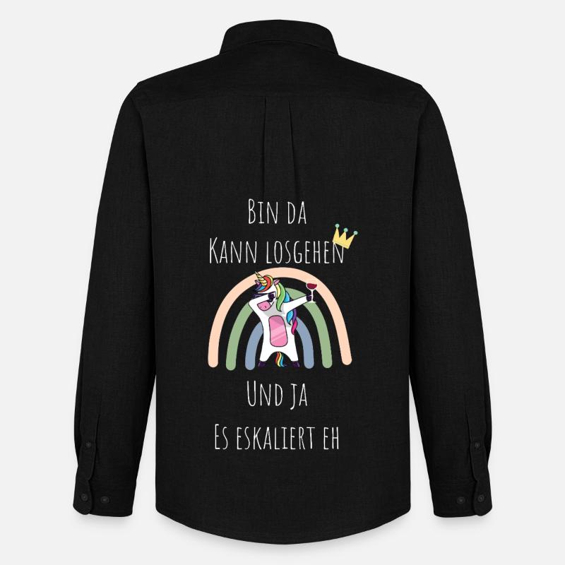 Unicorn Regenbogen Eskalation - Männer Oxford Hemd von Stanley/Stella - Schwarz