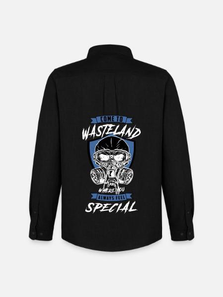 Skull Ödland - Männer Oxford Hemd von Stanley/Stella - Schwarz