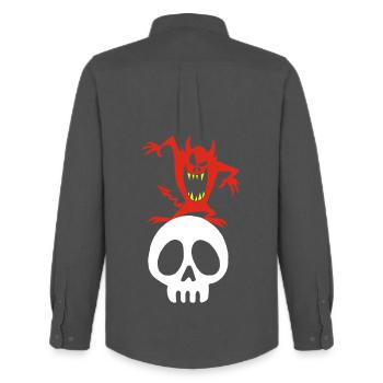 Skull and demon - Men's Oxford Shirt by Stanley/Stella - anthracite - Back - AI Model Male 185 dark (185cm)