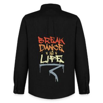 Break Dance Is Life - Men's Oxford Shirt by Stanley/Stella - black - Back - AI Model Male 185 dark (185cm)