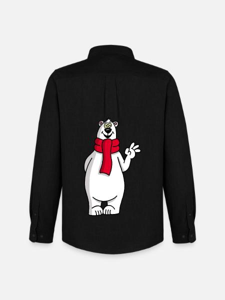 Funny polar bear - Men's Oxford Shirt by Stanley/Stella - black