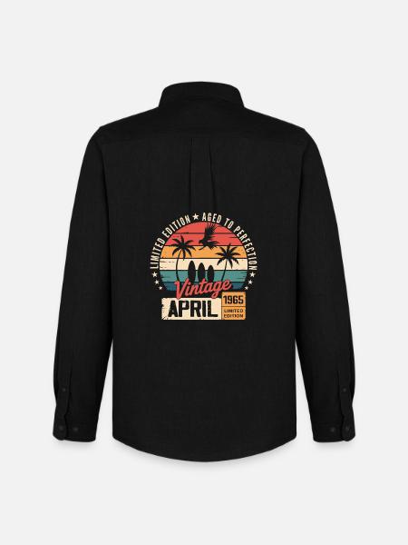 1965 April Birthday Legend April 1965 - Men's Oxford Shirt by Stanley/Stella - black