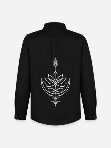 Lotus Lotus Flower Yoga Arrow - Men's Oxford Shirt by Stanley/Stella - black