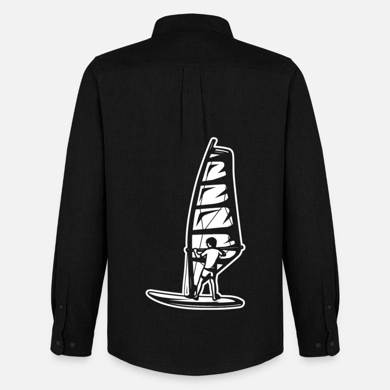 Windsurfer Junge - Männer Oxford Hemd von Stanley/Stella - Schwarz