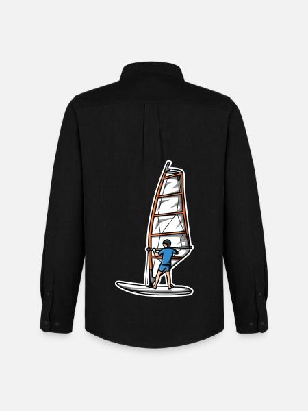 Funny windsurfer boy - Men's Oxford Shirt by Stanley/Stella - black
