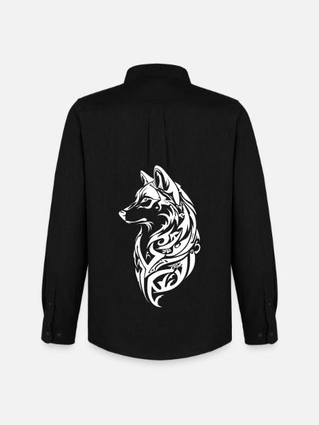 Nordic Wolf Tribal Tattoo - Men's Oxford Shirt by Stanley/Stella - black