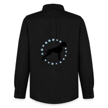 Boxer Sternenkreis 2 farb - Männer Oxford Hemd von Stanley/Stella - Schwarz - Hinten - AI Model Male 185 dark (185cm)