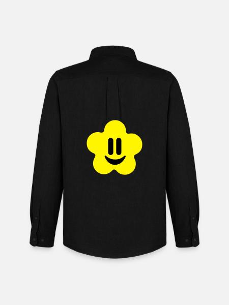 flower power smiley - Men's Oxford Shirt by Stanley/Stella - black