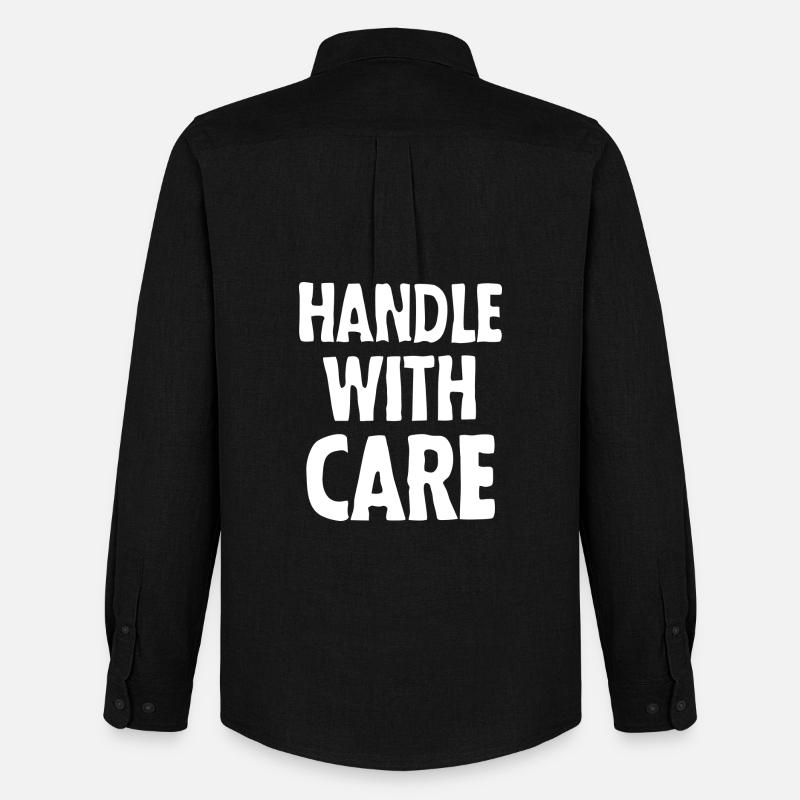 Handle with care (dark) - Männer Oxford Hemd von Stanley/Stella - Schwarz
