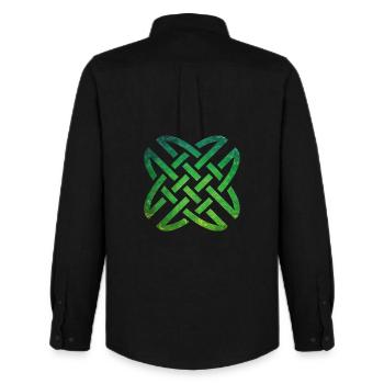 Celtic Knot - Men's Oxford Shirt by Stanley/Stella - black - Back - AI Model Male 185 dark (185cm)