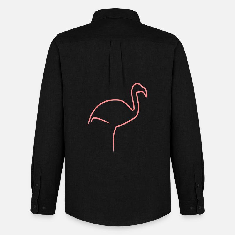 Flamingo - Männer Oxford Hemd von Stanley/Stella - Schwarz