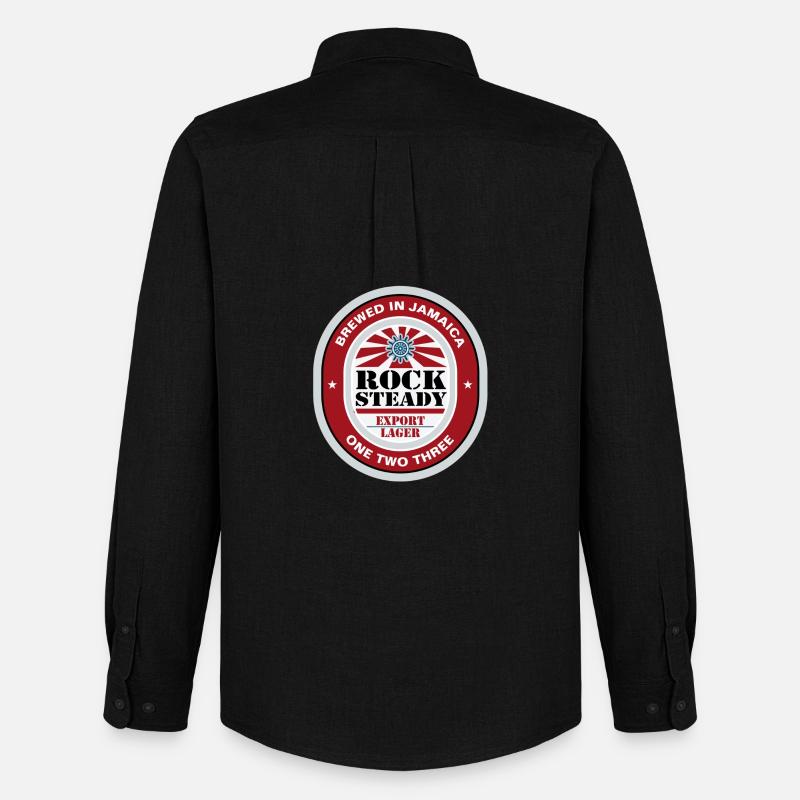 Rocksteady Beer Lable - Männer Oxford Hemd von Stanley/Stella - Schwarz