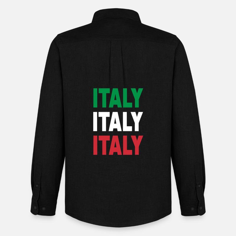 Italien / Geschenk / Geschenkidee - Männer Oxford Hemd von Stanley/Stella - Schwarz
