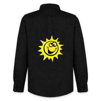 sun 2c comic style - Men's Oxford Shirt by Stanley/Stella - black - Back - AI Model Male 185 dark (185cm)