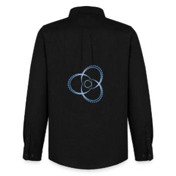 Atom - Cellular five - Männer Oxford Hemd von Stanley/Stella - Schwarz - Hinten - AI Model Male 185 dark (185cm)