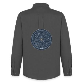 Jeans Muster Blume indie Kreis Deko Geschenk - Männer Oxford Hemd von Stanley/Stella - Anthrazit - Hinten - AI Model Male 185 dark (185cm)