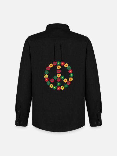 Rasta & Peace - Men's Oxford Shirt by Stanley/Stella - black