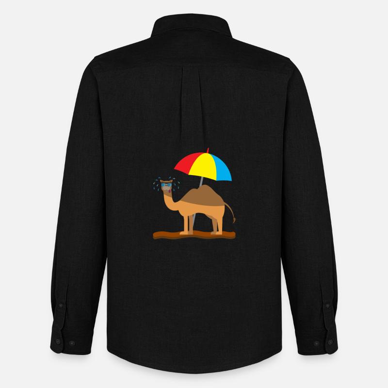 Kindershirt Kamel Kindermotiv schwitzendes Kamel - Männer Oxford Hemd von Stanley/Stella - Schwarz