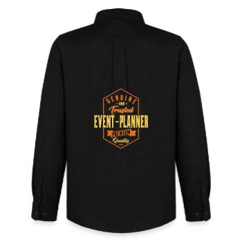 Authentic event planner lettering - Men's Oxford Shirt by Stanley/Stella - black - Back - AI Model Male 185 dark (185cm)