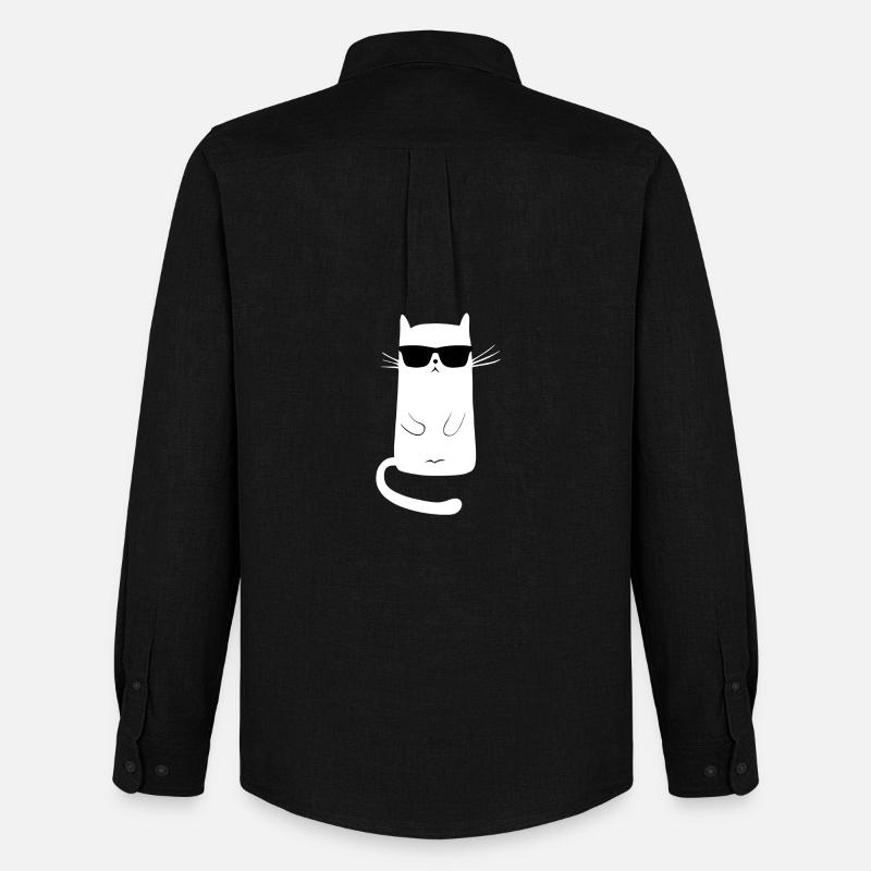 katze cool | keep calm - Männer Oxford Hemd von Stanley/Stella - Schwarz