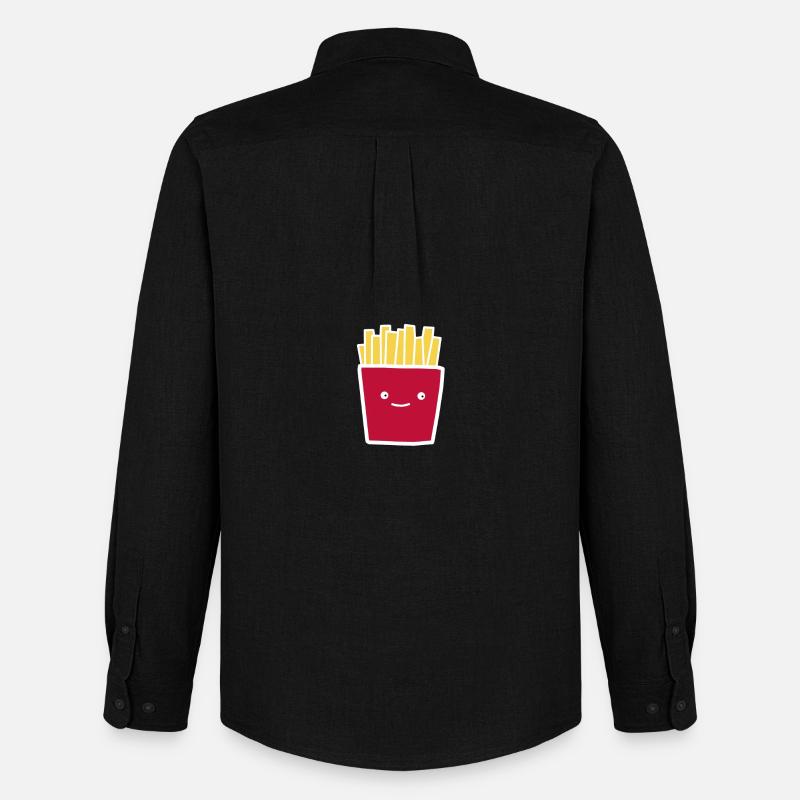 Pommes - Männer Oxford Hemd von Stanley/Stella - Schwarz