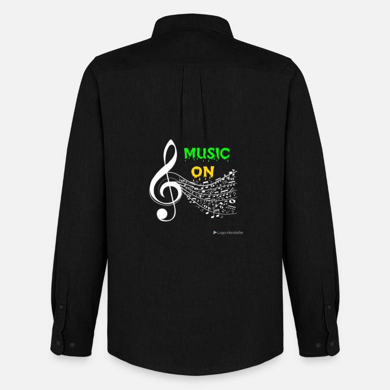 Music ON - Männer Oxford Hemd von Stanley/Stella - Schwarz