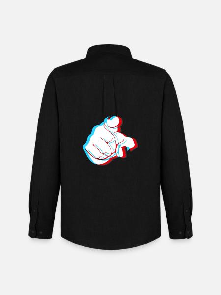 I want YOU - 3D finger - Men's Oxford Shirt by Stanley/Stella - black