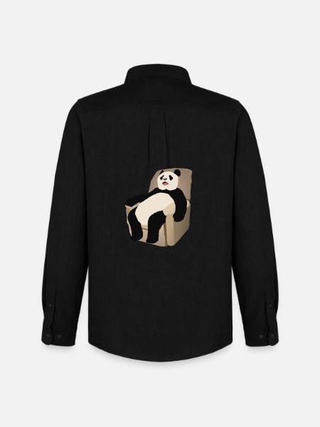 Panda on the armchair - Men's Oxford Shirt by Stanley/Stella - black