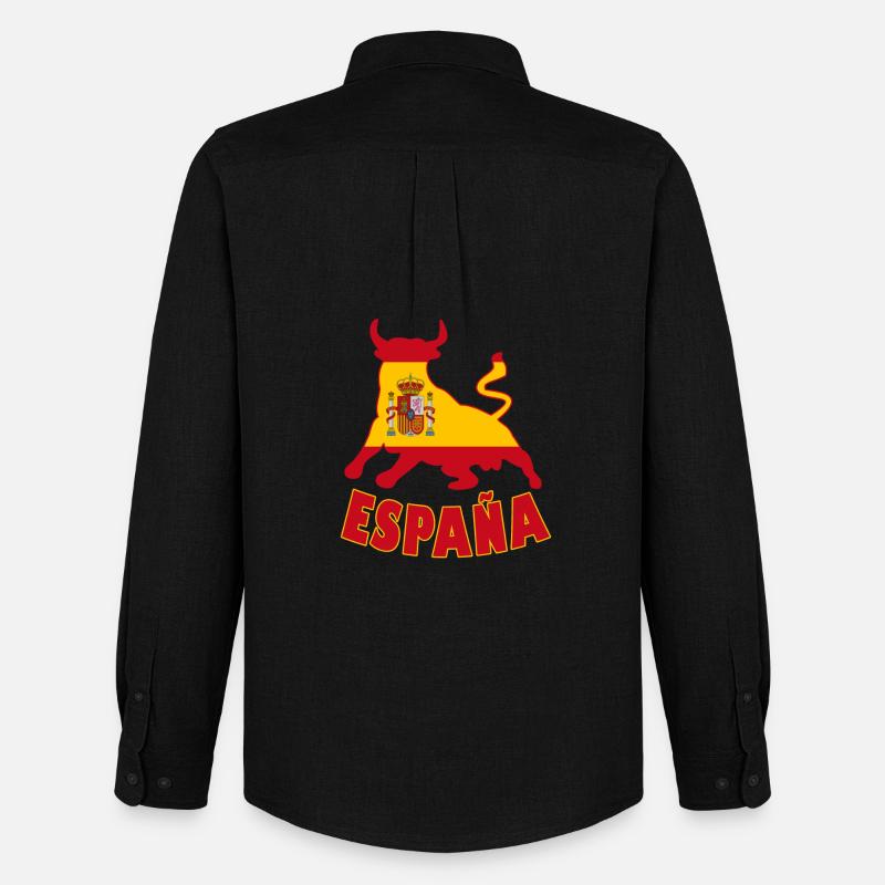 Spanien / Espana Stier Flagge Geschenk - Männer Oxford Hemd von Stanley/Stella - Schwarz